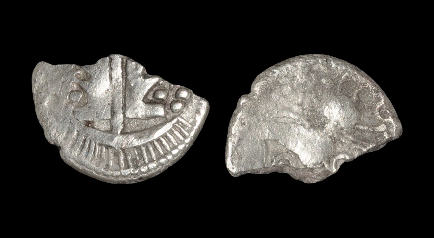 Celtic Iron Age Coins - Belgae - Cogwheel Smiler Gold Quarter Stater