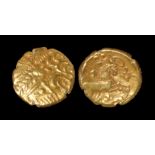Celtic Iron Age Coins - Catuvellauni - Early Whaddon Chase Cogwheel Gold Stater