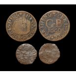 Dated 1660 AD and undated.. Bristol, Town, farthing, 1660. Obv: initials C B with date below with