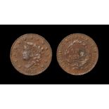 World Coins - USA - 1827 - Coronet Cent