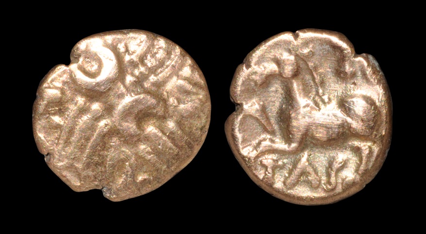 Celtic Iron Age Coins - Catuvellauni - Tasciovanus - Verlamion Gold Quarter Stater