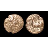 Celtic Iron Age Coins - Catuvellauni - Tasciovanus - Verlamion Gold Quarter Stater