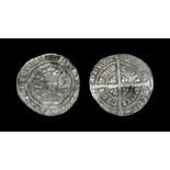 English Medieval Coins - Edward III - London - Pre Treaty Mule Halfgroat