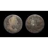 English Milled Coins - William III - Chester Mint - Engraved Halfcrown Love Token