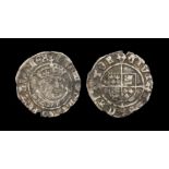 English Tudor Coins - Henry VIII - Canterbury - Half Facing Bust Halfgroat