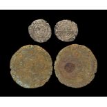 English Tudor Coins - Edward VI - Penny and Irish Brass Shilling Forgery