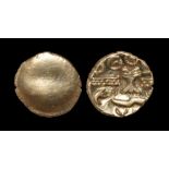 Celtic Iron Age Coins - Cantiaci - Treelike Trophy Gold Quarter Stater