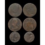 English Milled Coins - George II to George III - Evasion Halfpennies and Farthing Group [3]