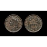 World Coins - USA - 1838 - Coronet Cent