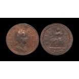English Milled Coins - George I - 1721 - Double Struck Halfpenny
