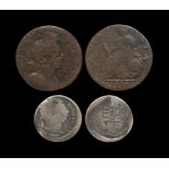 William III and George III - 1699 and 1819 - Mistruck Halfpenny and Sixpence Group