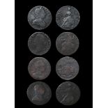 English Milled Coins - George III - 1771, 1772, 1774, 1775 - Evasion Halfpennies Group [4]