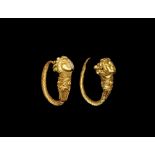 Greek Gold Figural Earrings