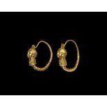 Greek Gold Figural Earrings
