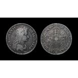 English Milled Coins - Charles II - 1671 V TERTIO - Crown