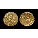 Celtic Iron Age Coins - Atrebates and Regni - Selsey Two Faced Gold Stater