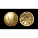 Celtic Iron Age Coins - Regini/Regni - Willet's Nipple Gold Quarter Stater