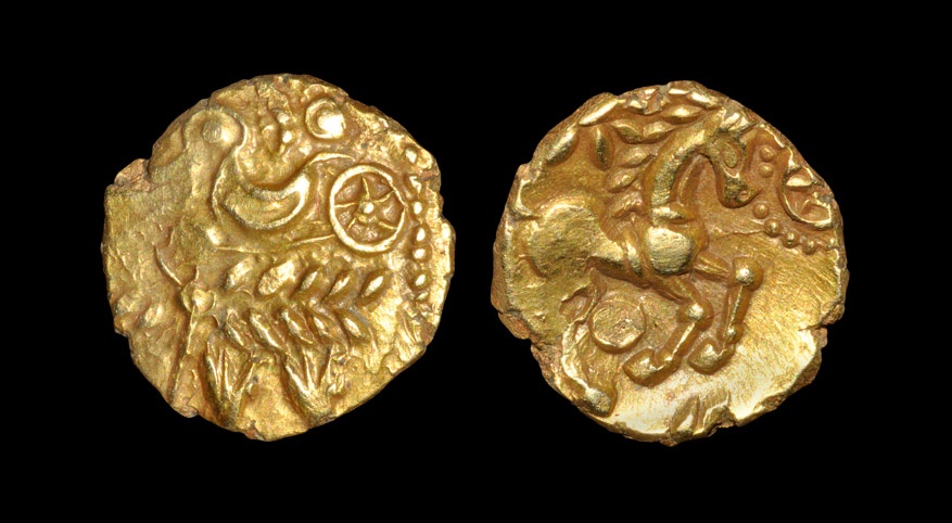 Celtic Iron Age Coins - North Thames - Maldon Wheel Gold Quarter Stater