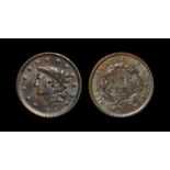 World Coins - USA - 1838 - Coronet Cent