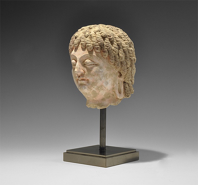 Indian Statue Head with Pigment