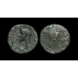 Ancient Roman Imperial Coins - Caligula - 'CAG' Countermarked Vesta As