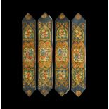 Islamic Qajar Style Painted Wood Panel Group