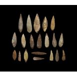 Stone Age Long Pointed Arrowhead Collection