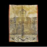 Chinese Sino-Tibetan Embroidered Silk Thangka