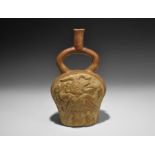 South America Pre Columbian Style Figural Stirrup Jar