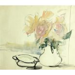 Anna Ticho 1894 - 1980 Flowers Watercolor on paper  Signed  50X62.5 cm