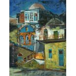 Jakob Eisenscher 1896-1980 Houses Oil on canvas  Signed  61X46 cm