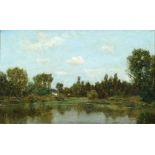 Claude De Mesgrign 1836 - 1884 Landscape Oil on wood  Signed.  Provenance: Nechama & Asher Rosenblum