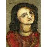 Jankel Adler 1895 - 1949 Girl Oil on wood  Signed  63X47 cm