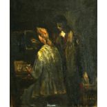 Alfred Aberdam 1894 - 1963 A couple, Oil on masonite  Signed. Signed on the reverse. Provenance: