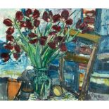 Sigmund Menkes 1896 - 1986 Flowers Oil on canvas  Signed  51X61 cm