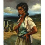 Marcel Dyf 1899 - 1985 Gypsy Oil on canvas  Signed Literature: Catalogue Raisonné, no. 1467 (