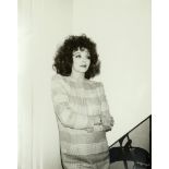 Andy Warhol 1928 - 1987 Joan Collins Unique gelatin silver print  Stamp of the artist’s estate on