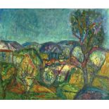 Pinchas Kremegne 1890 - 1981 Landscape Oil on canvas  Signed. Signed on the reverse.  54X65 cm