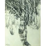 Saul Raskin 1878 - 1966  Trees  Pencil on paper  45X35 cm Signed