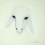 Menashe Kadishman 1932 - 2015  White Sheep  Acrylic on canvas 60x60 cm Signed. Signed on the