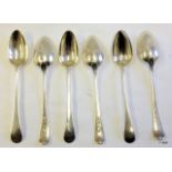 A set of 6 Georgian silver teaspoons London 1793 94gms