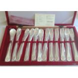 Boxed set of Chinese silver spoons and forks