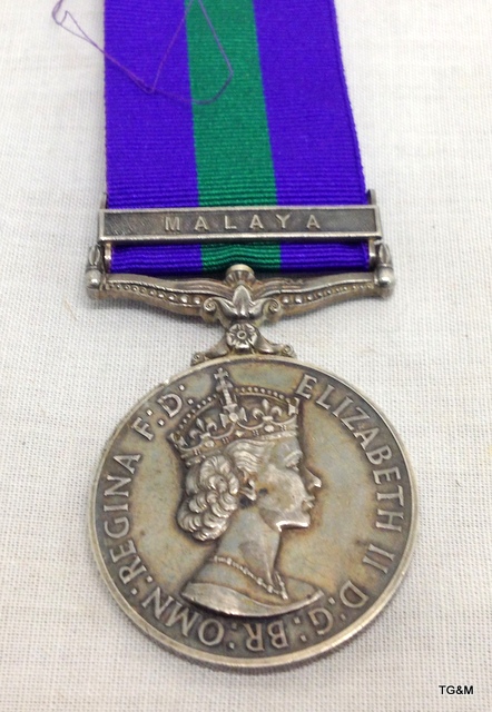 A General Service Medal with Malaya clasp named to Corporal S Wright of the Royal Army Service