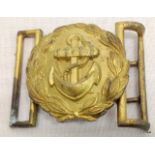 A WW2 German Navy gilt belt buckle