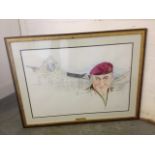 A Framed watercolour of General Sir Mike Jackson