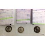 Three WW1 Silver War Badges for Services Rendered with copies of the badge Roll to the East
