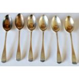 6 silver tea spoons Sheffield 1899 Maker J Round and son 150 gms