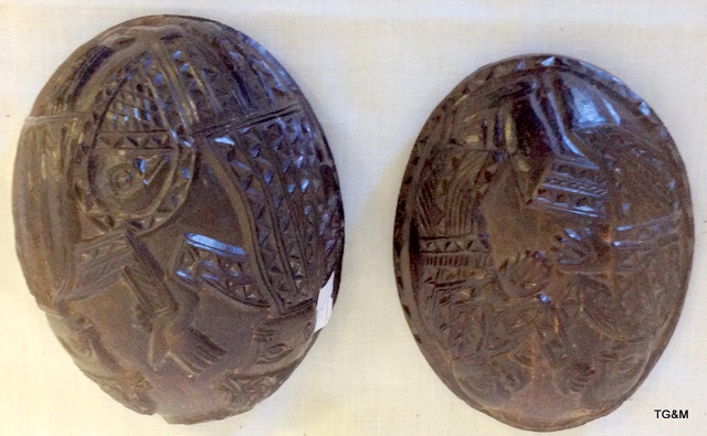 An old carved coconut