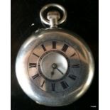 A silver hallmarked half hunter pocket watch
