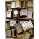 A large collection of 50+ various carriage clocks
